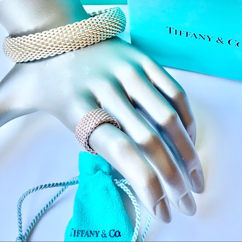 🩵Auth Tiffany&Co.Classic SomersetMeshBangleBracelet 🩵 - Picture 6 of 16